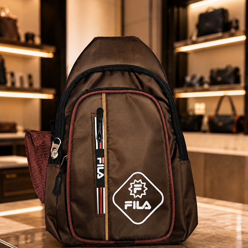 Brown FILA Branded Crossbody Bag