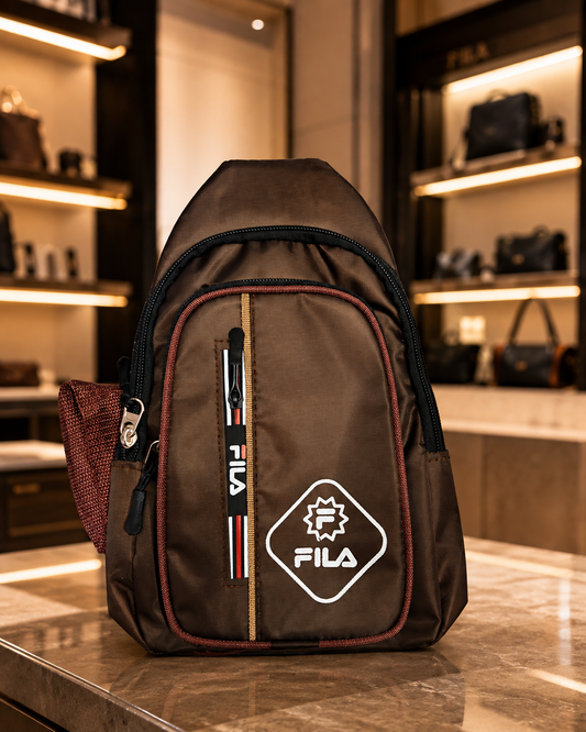 Brown FILA Branded Crossbody Bag