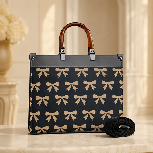 Bow Bag With Acrylic Handle With Long belt