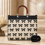 Bow Bag With Acrylic Handle With Long belt