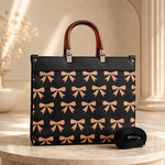 Bow Bag With Acrylic Handle With Long belt