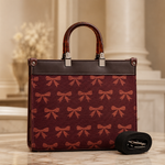 Bow Bag With Acrylic Handle With Long belt