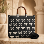 Bow Bag With Acrylic Handle With Long belt