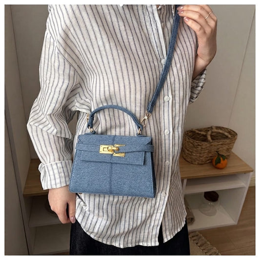 Classic Belted Flap Mini Kelly-Style Top-Handle Satchel Bag