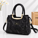 Textured Marble Pattern Top-Handle Satchel