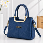 Textured Marble Pattern Top-Handle Satchel