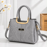 Textured Marble Pattern Top-Handle Satchel