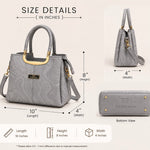 Textured Marble Pattern Top-Handle Satchel