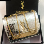 Luxury Croc-Embossed Chain Flap Bag