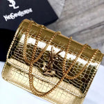 Luxury Croc-Embossed Chain Flap Bag