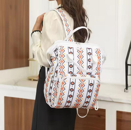 Aztec Geometric Patterned Travel Backpack