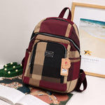 Ruimoti Plaid Casual Nylon Backpack