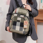 Ruimoti Plaid Casual Nylon Backpack