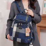 Ruimoti Plaid Casual Nylon Backpack