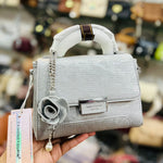 Elegant Floral Charm Structured Handbag