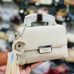 Elegant Floral Charm Structured Handbag