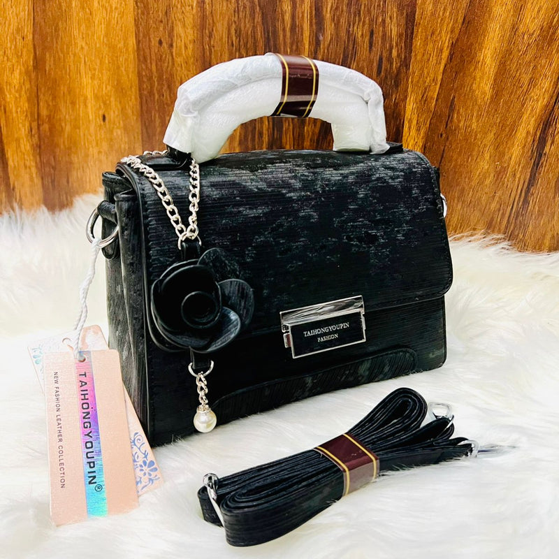 Elegant Floral Charm Structured Handbag
