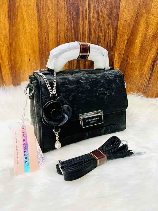 Elegant Floral Charm Structured Handbag