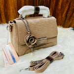 Elegant Floral Charm Structured Handbag