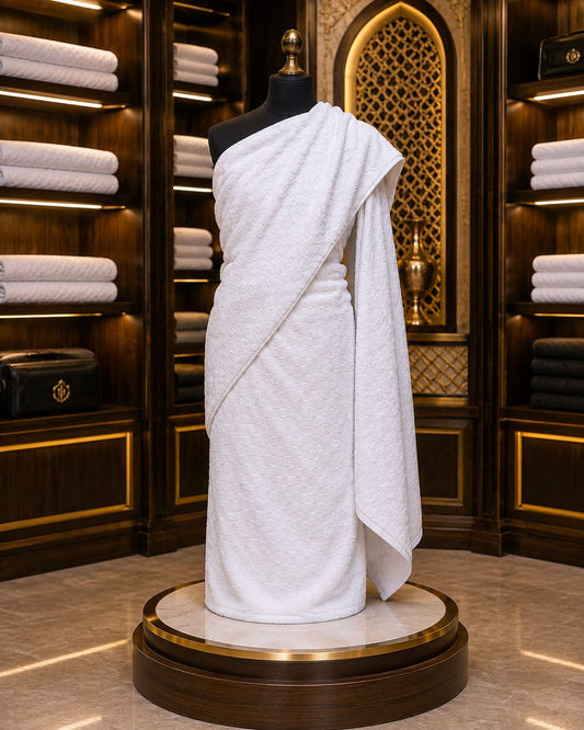 Luxury Checkered Pattern Cotton Ihram Set