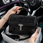 Floral Embossed Top-Handle Satchel & Crossbody Bag
