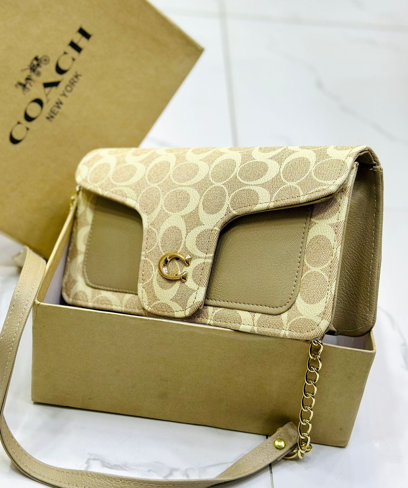 Classic Printed Chain Crossbody