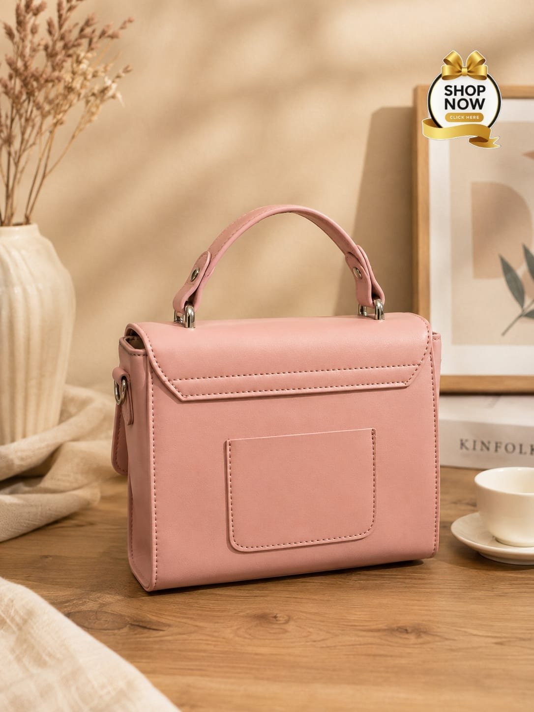 Ribbon Bow Top-Handle Satchel