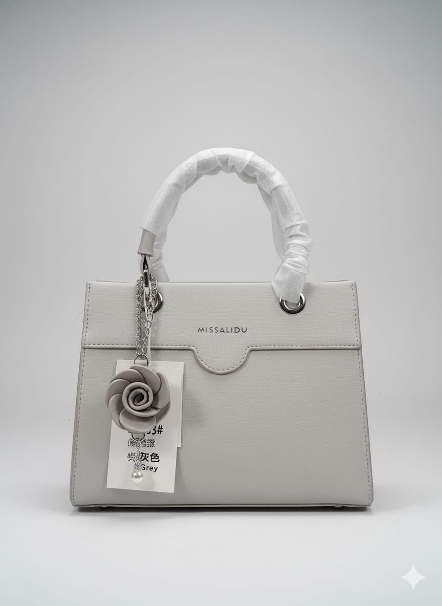 Rose Charm Top-Handle Satchel