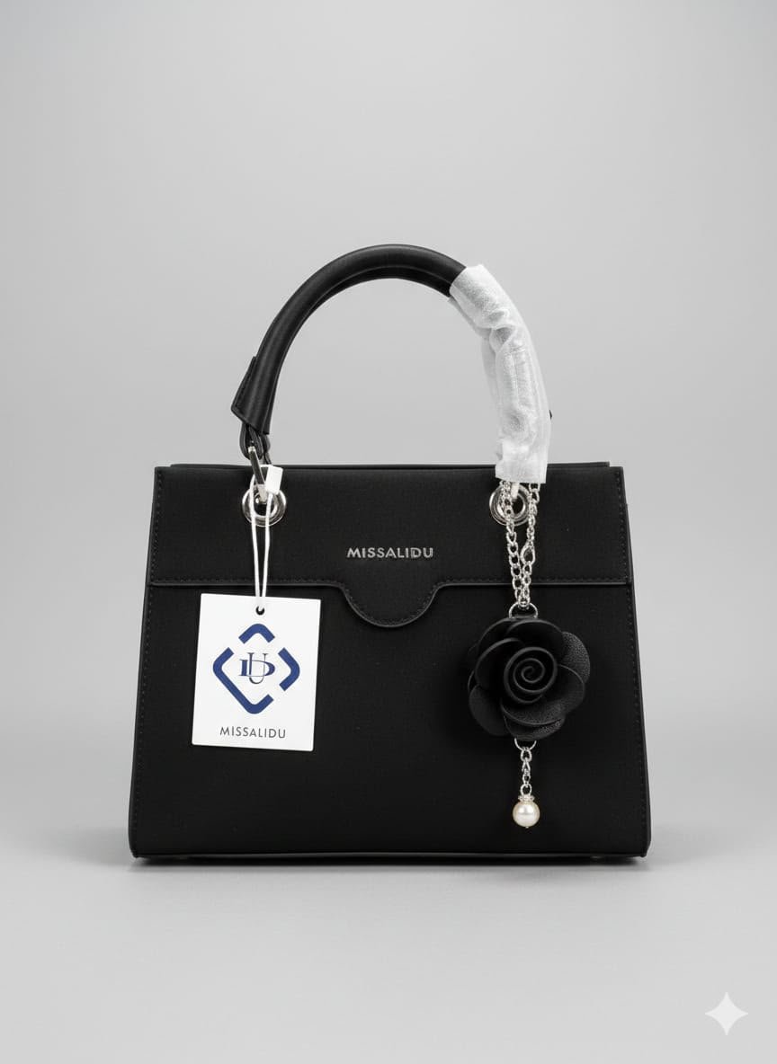 Rose Charm Top-Handle Satchel