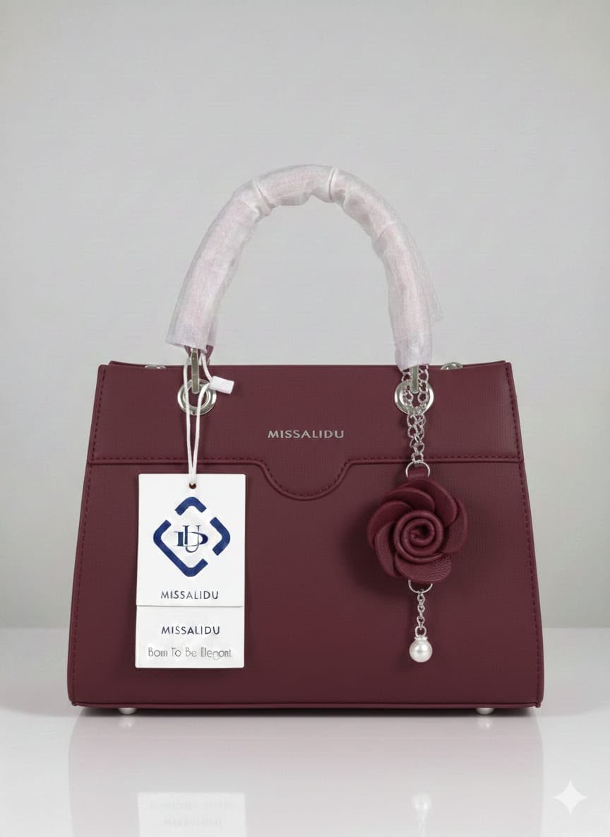 Rose Charm Top-Handle Satchel
