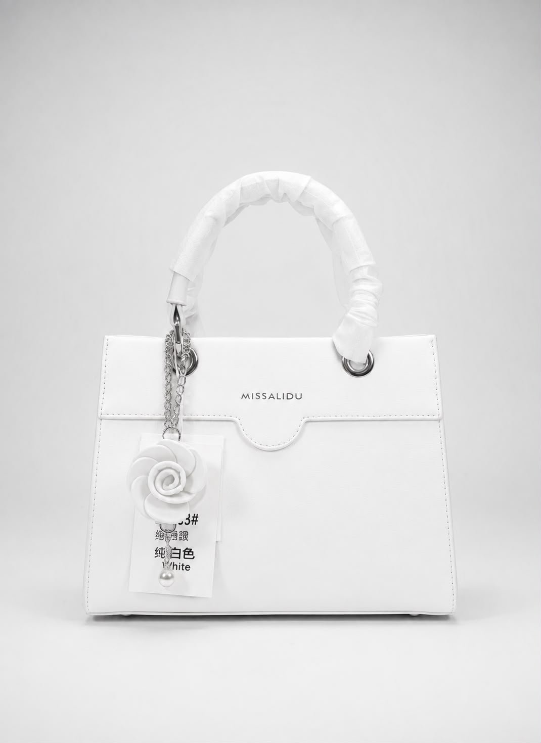 Rose Charm Top-Handle Satchel