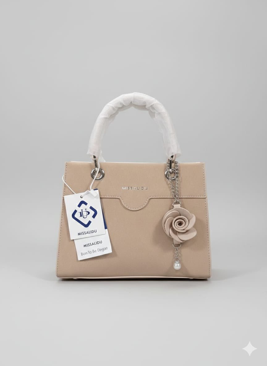 Rose Charm Top-Handle Satchel