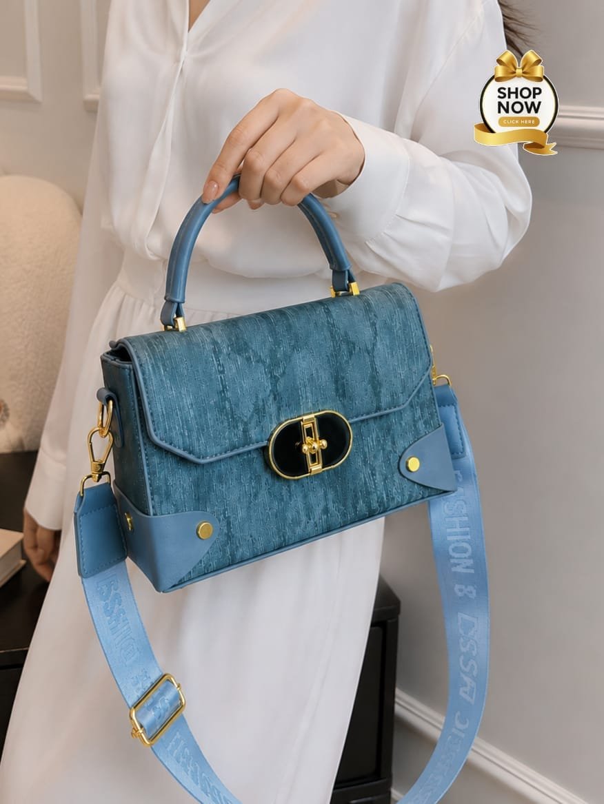 Textured Velvet Flap Top-Handle Bag