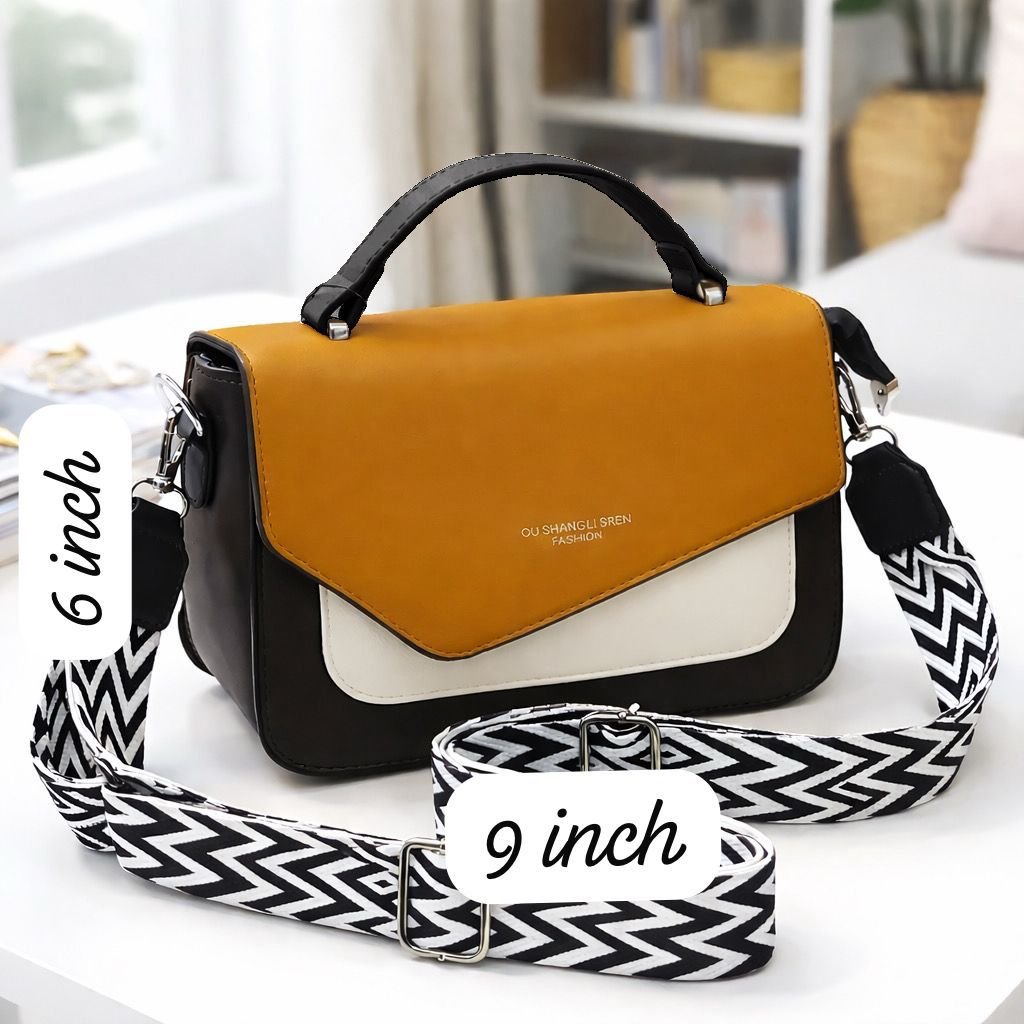 Dual-Tone Envelope Flap Crossbody Bag