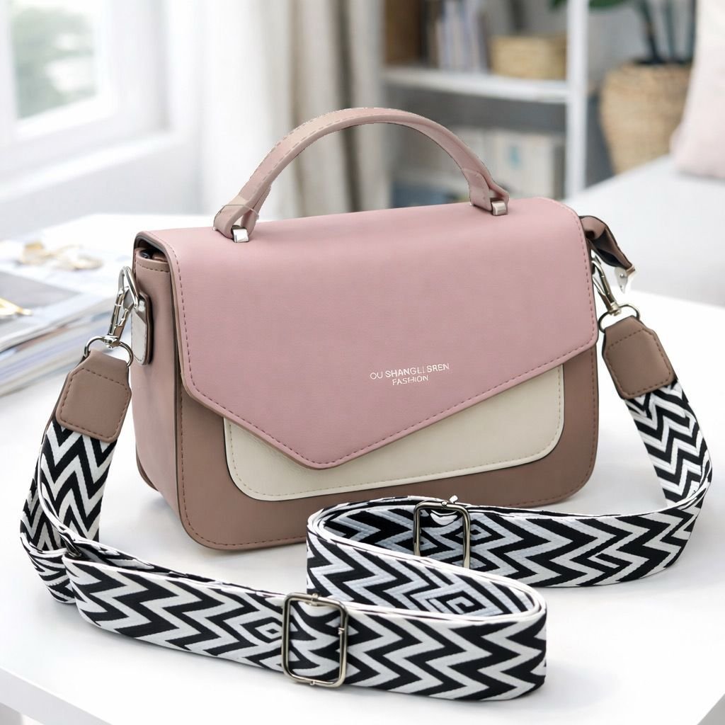 Dual-Tone Envelope Flap Crossbody Bag