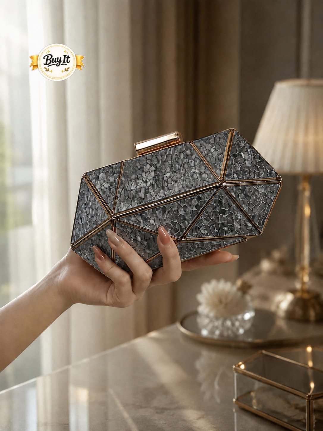 Geometric Acrylic Evening Clutch