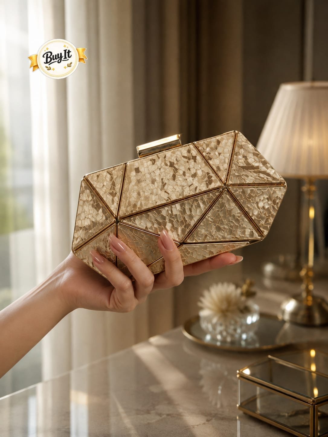 Geometric Acrylic Evening Clutch