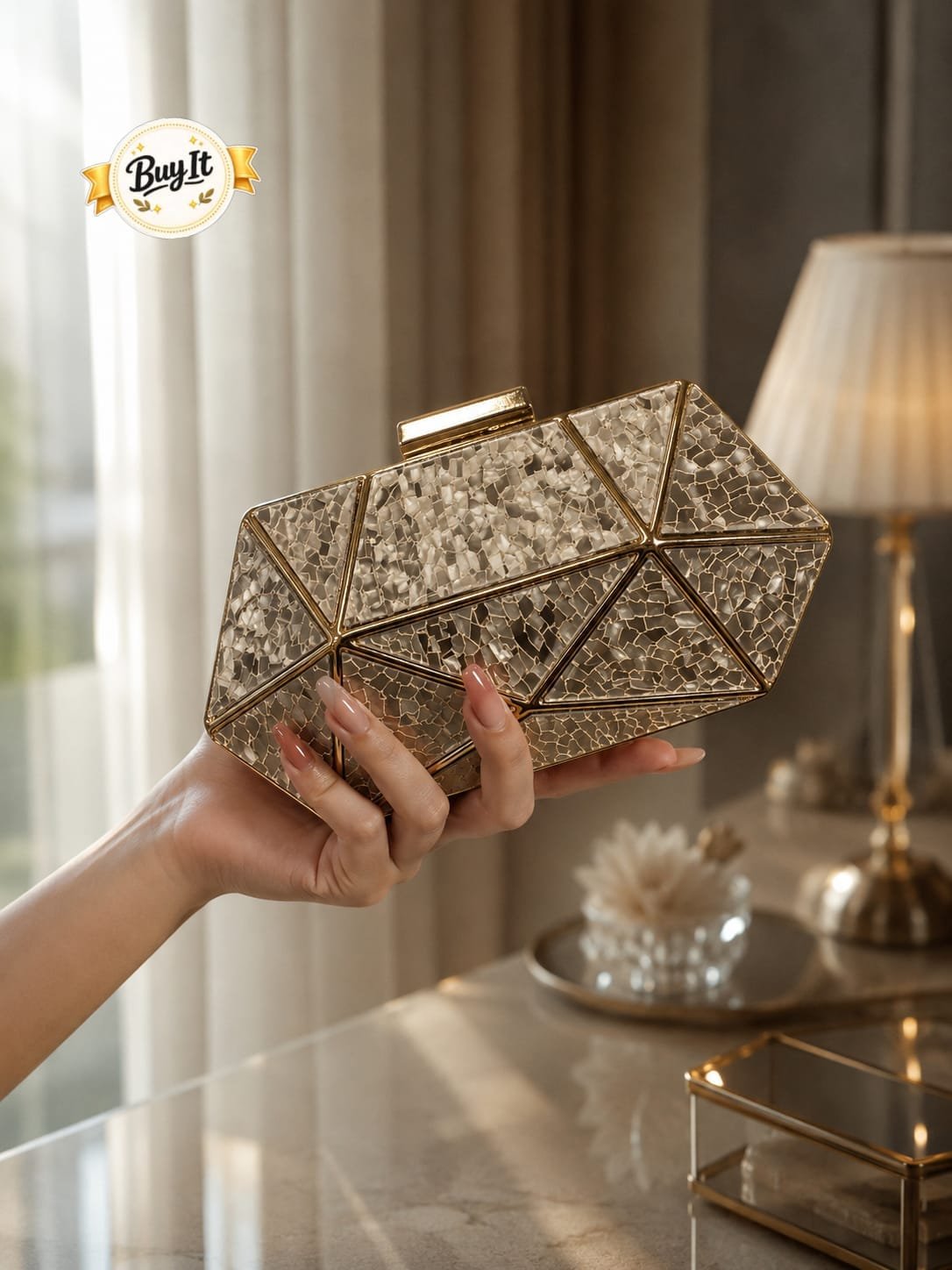 Geometric Acrylic Evening Clutch