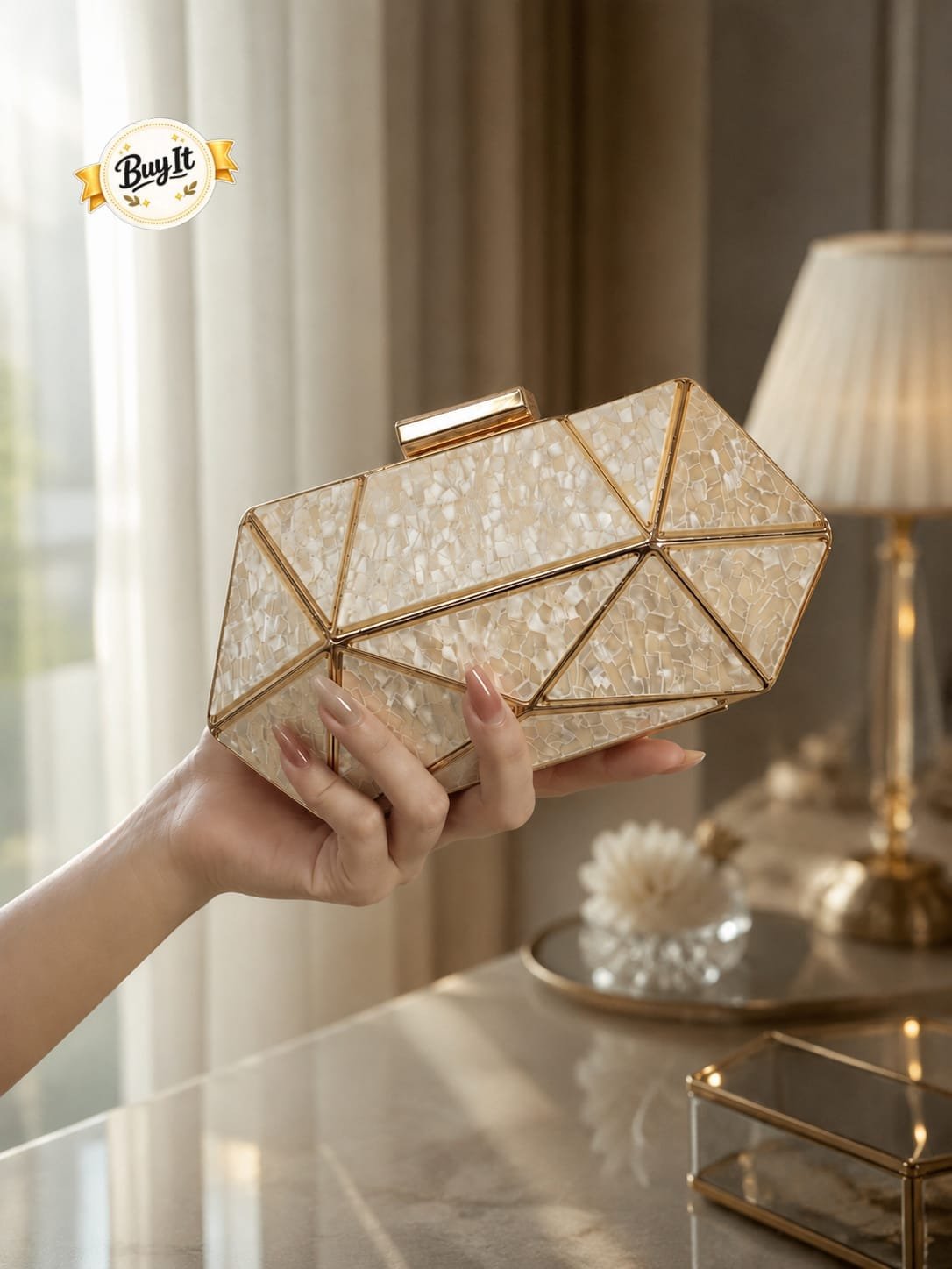 Geometric Acrylic Evening Clutch