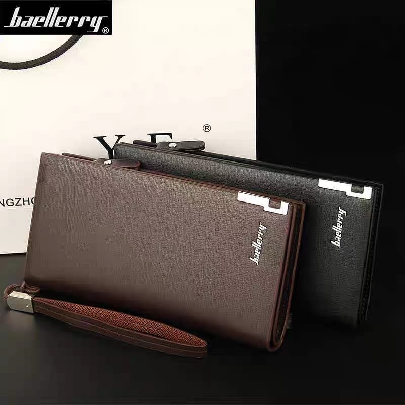 Baellerry Textured Leather Long Clutch Wallet
