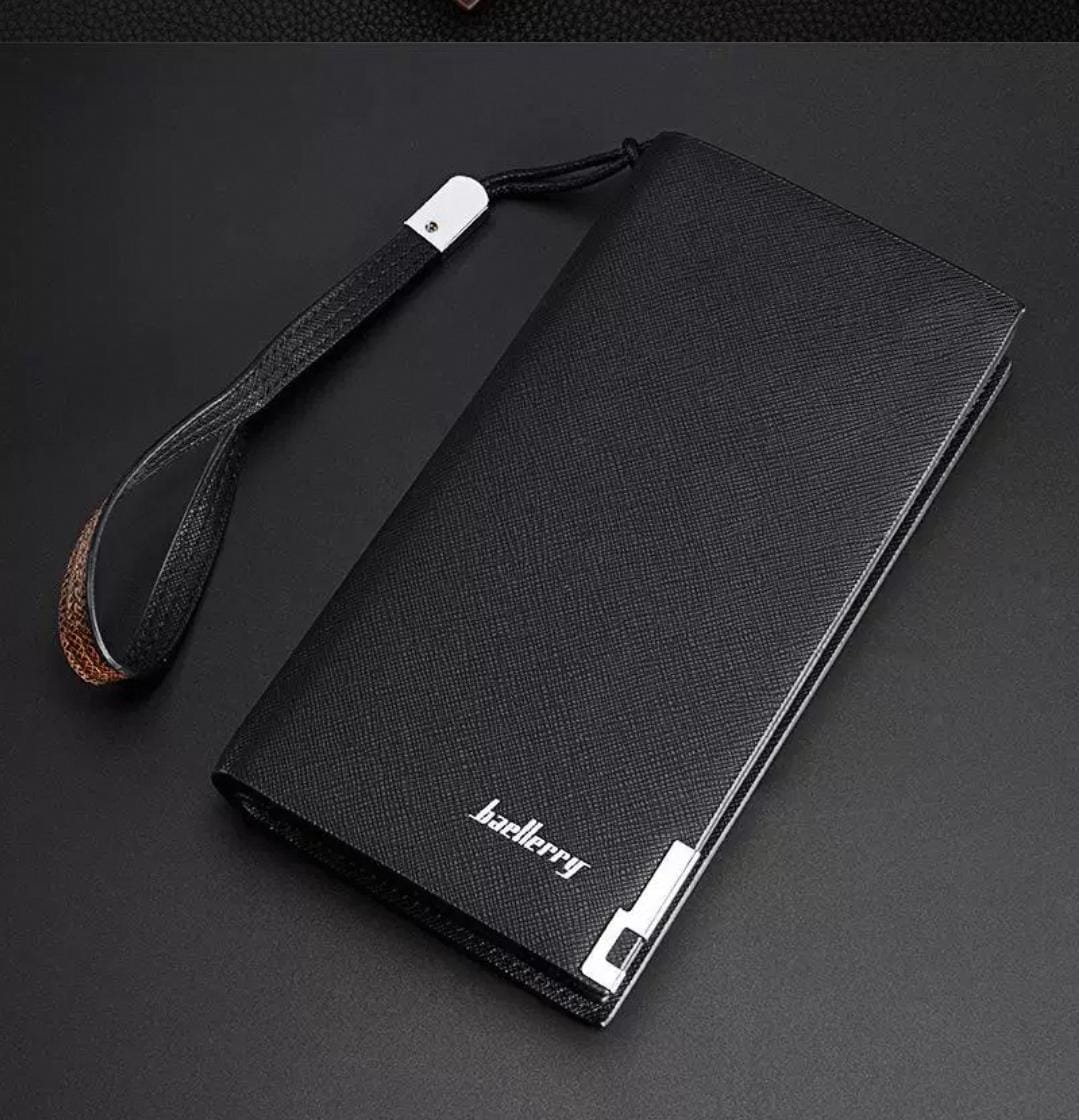 Baellerry Textured Leather Long Clutch Wallet