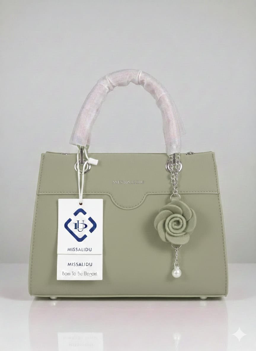Rose Charm Top-Handle Satchel