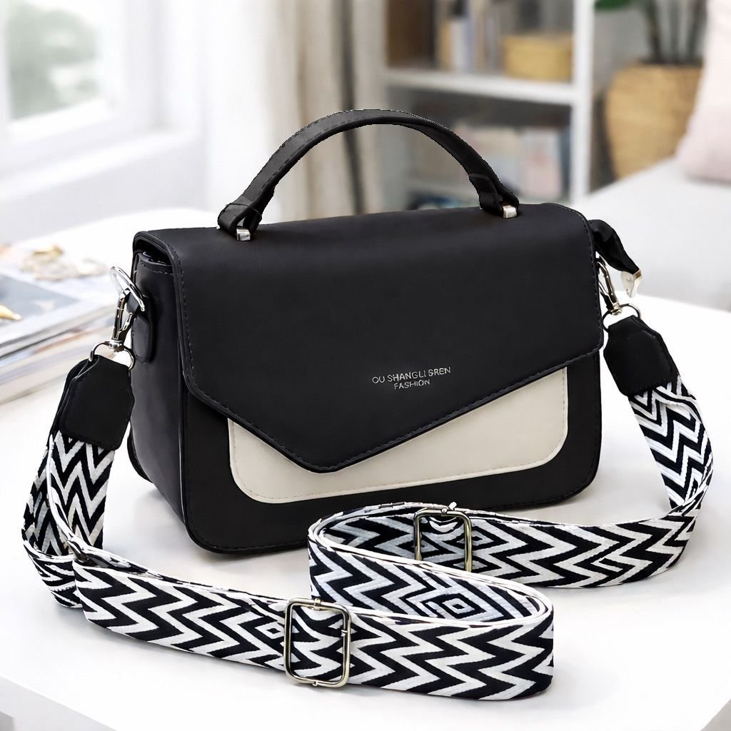 Dual-Tone Envelope Flap Crossbody Bag