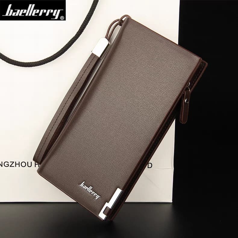 Baellerry Textured Leather Long Clutch Wallet