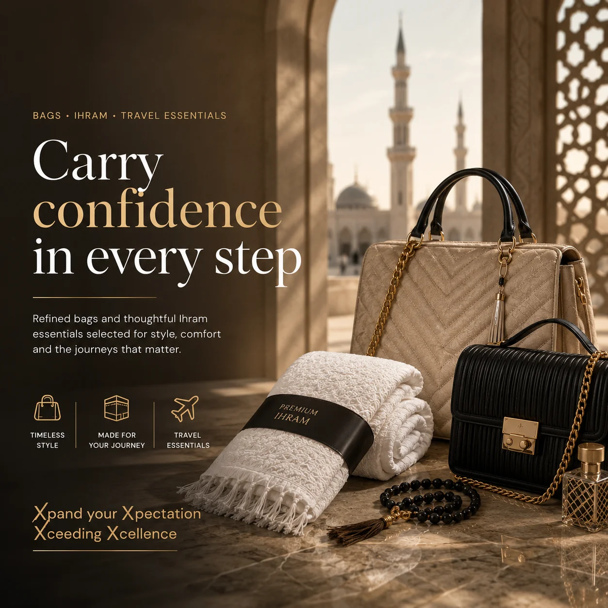 Premium bags and Ihram collection